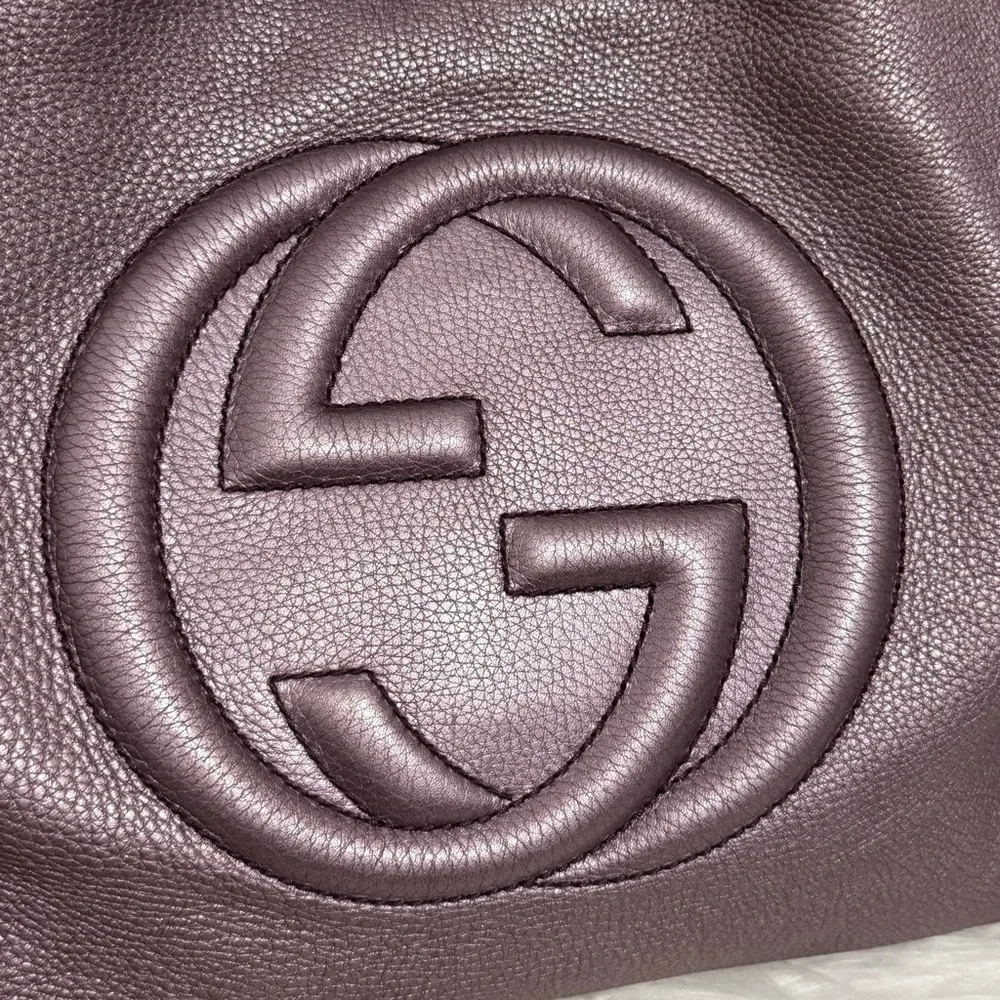 Gucci Dusty Mauve Leather Shoulder Bag with Tassel